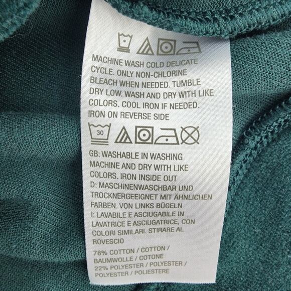 Denim & Co Shirt Top Womens Size MP Velour Tunic Green Pull On Pockets A390300 - Picture 9 of 10